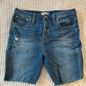 Madewell Blue Denim Button-Fly Shorts